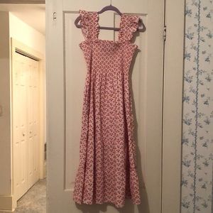 Ellie Nap Dress in Posy Pink print, medium, 100% cotton.